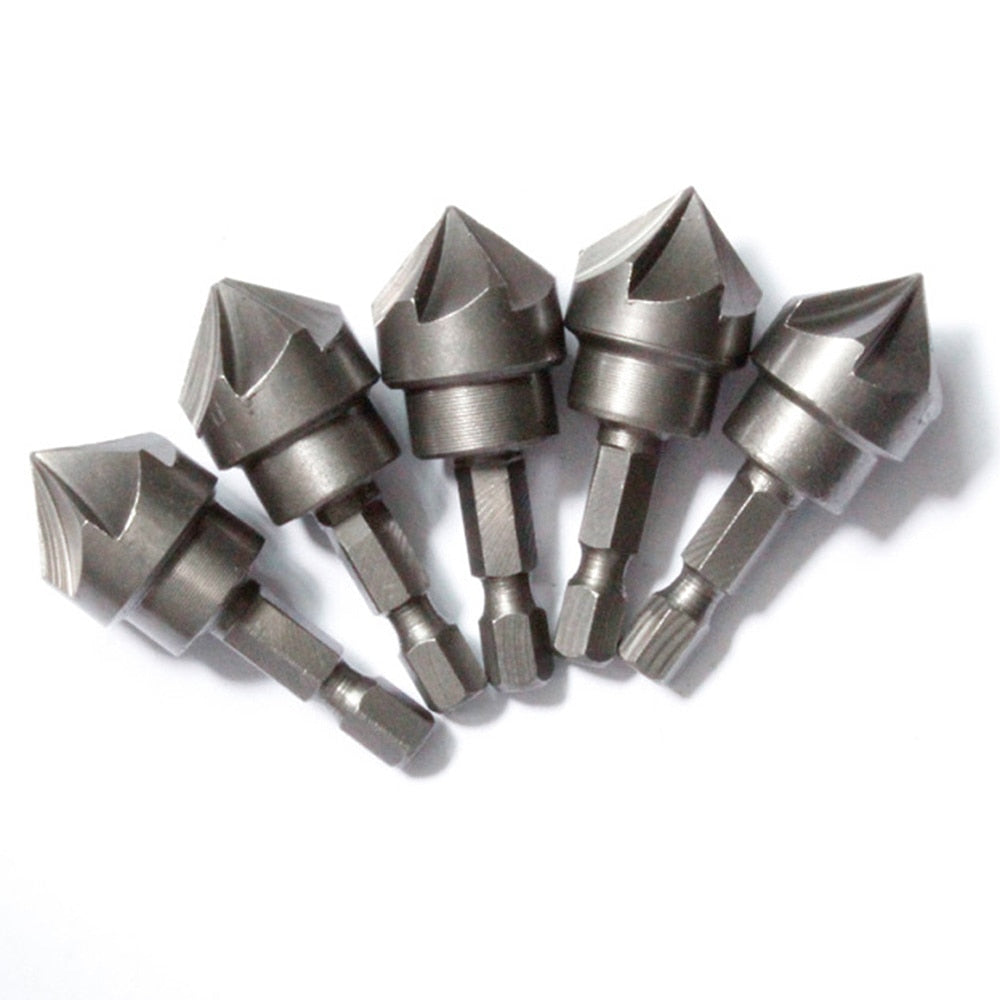 Foret à Fraise à 90 Degrés, Mèche à Chanfrein, Tige Hexagonale de 1/4 "