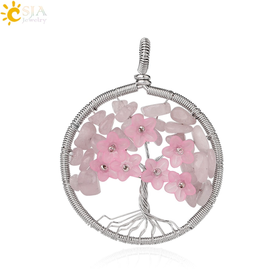 Pendentif Arbre de Vie en Pierre Naturelle
