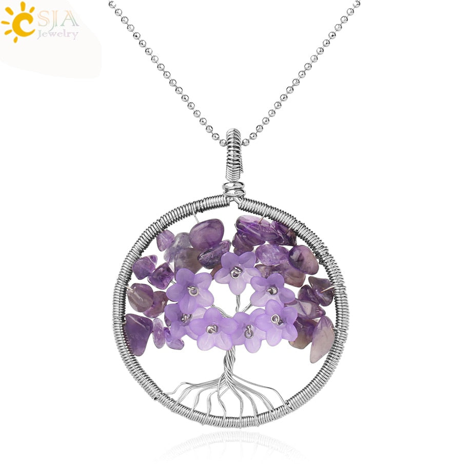 Pendentif Arbre de Vie en Pierre Naturelle