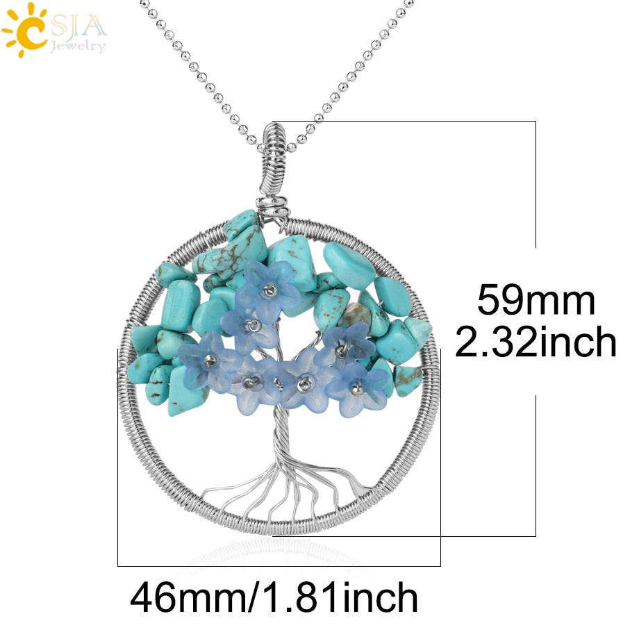 Pendentif Arbre de Vie en Pierre Naturelle