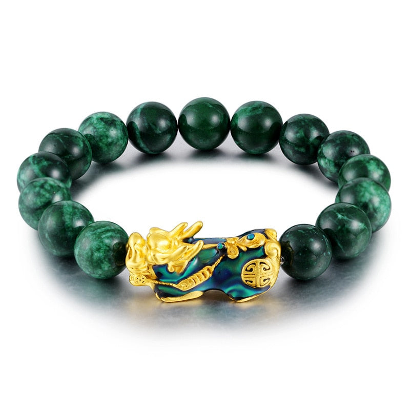 Bracelet Pixiu Porte Bonheur Chinois Obsidienne noire