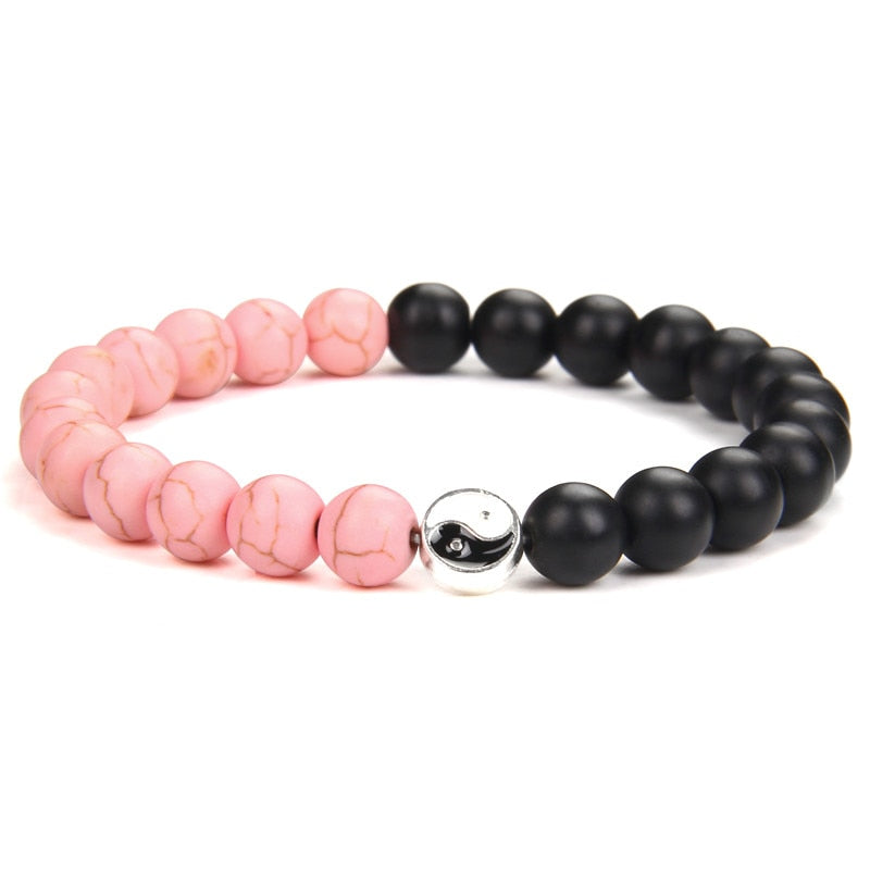 Bracelets Yin Yang Howlite et Onyx