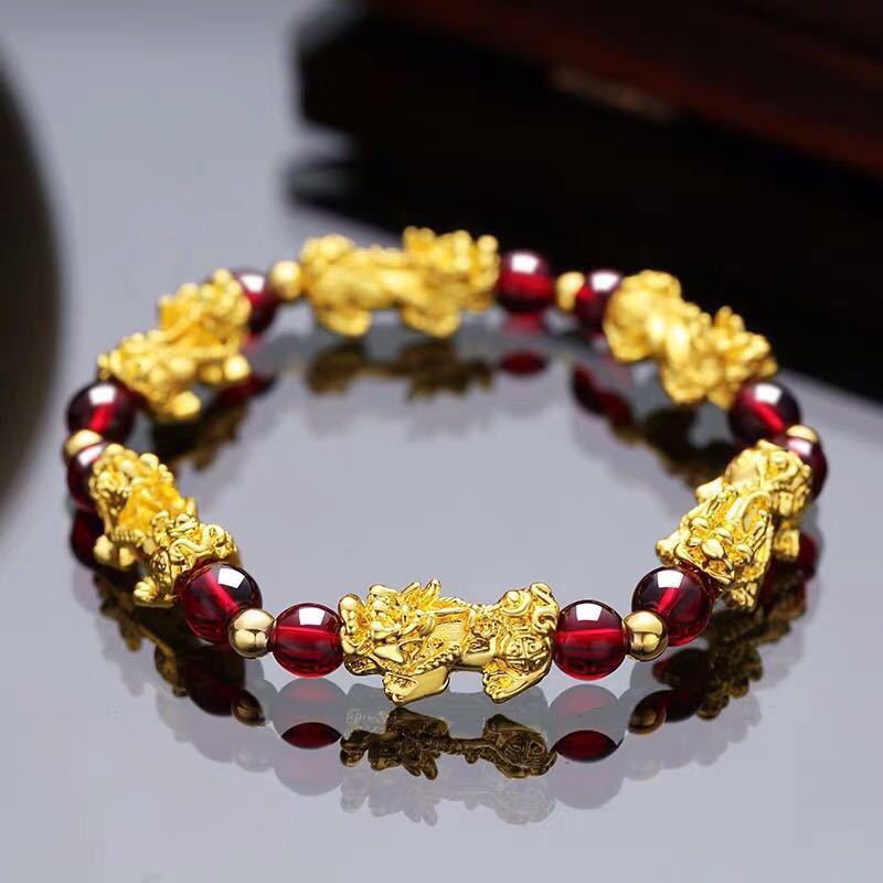 Bracelet Pixiu Porte Bonheur Chinois Obsidienne noire