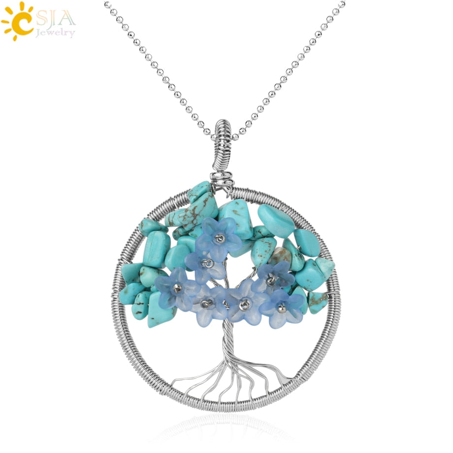 Pendentif Arbre de Vie en Pierre Naturelle