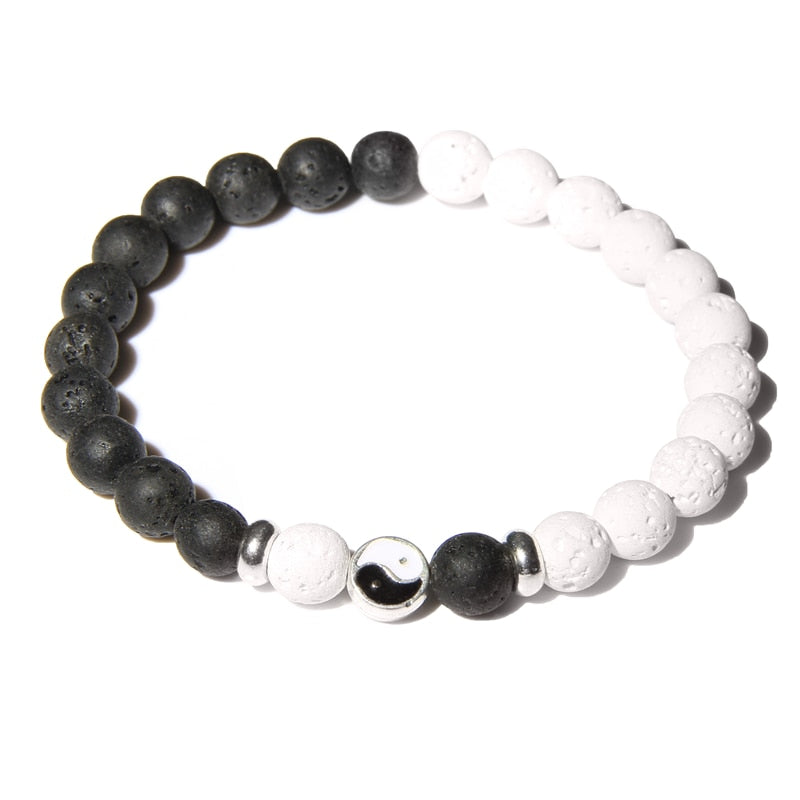 Bracelets Yin Yang Howlite et Onyx