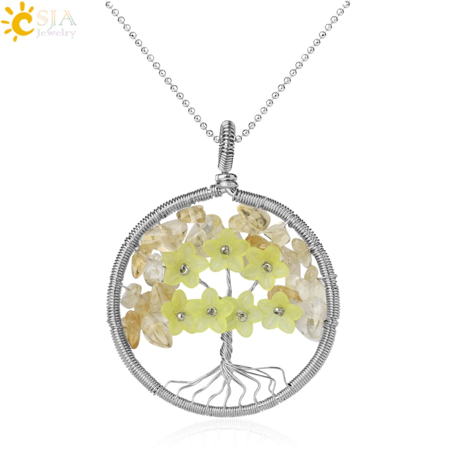 Pendentif Arbre de Vie en Pierre Naturelle