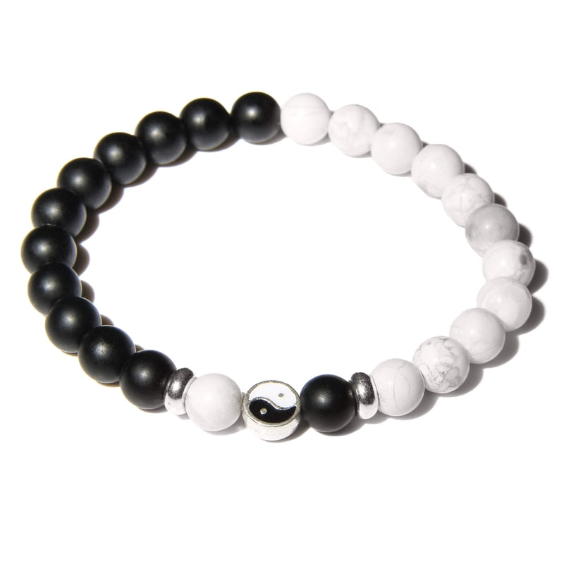 Bracelets Yin Yang Howlite et Onyx
