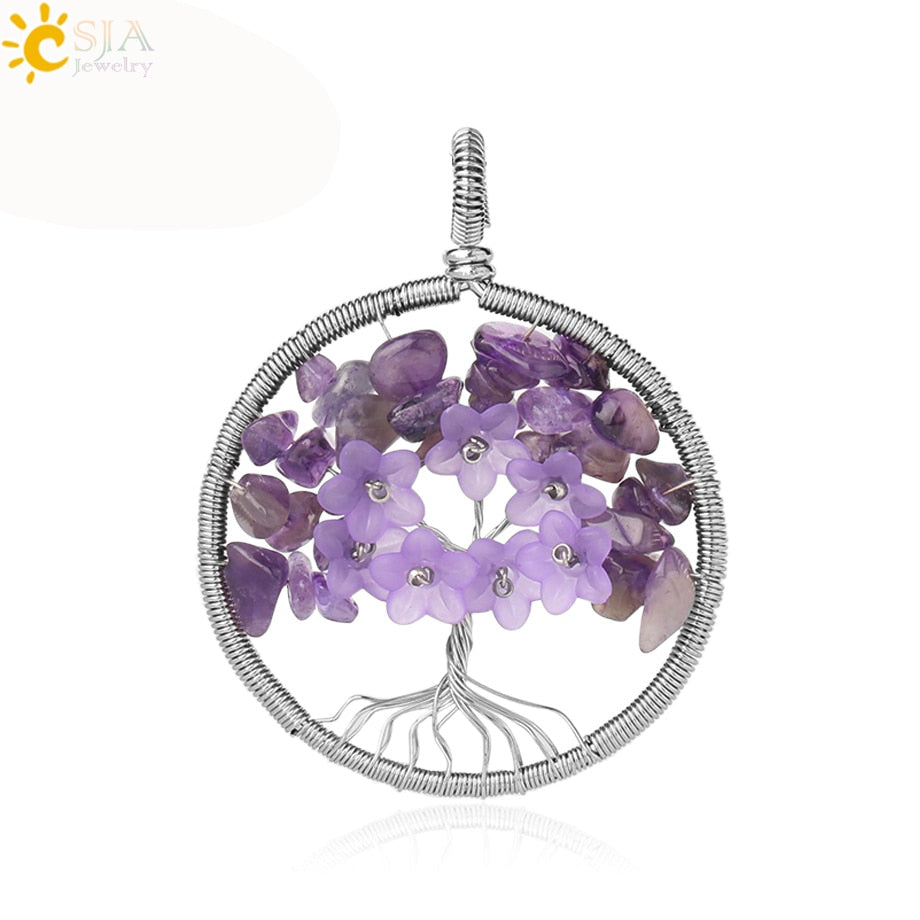 Pendentif Arbre de Vie en Pierre Naturelle