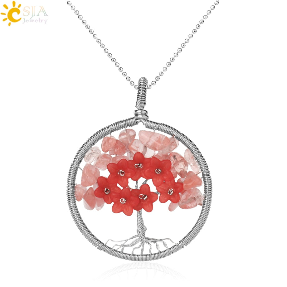 Pendentif Arbre de Vie en Pierre Naturelle