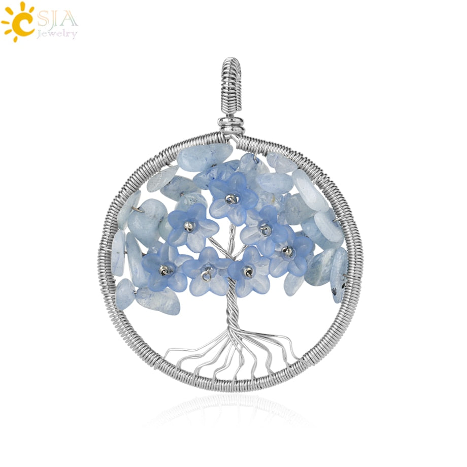 Pendentif Arbre de Vie en Pierre Naturelle