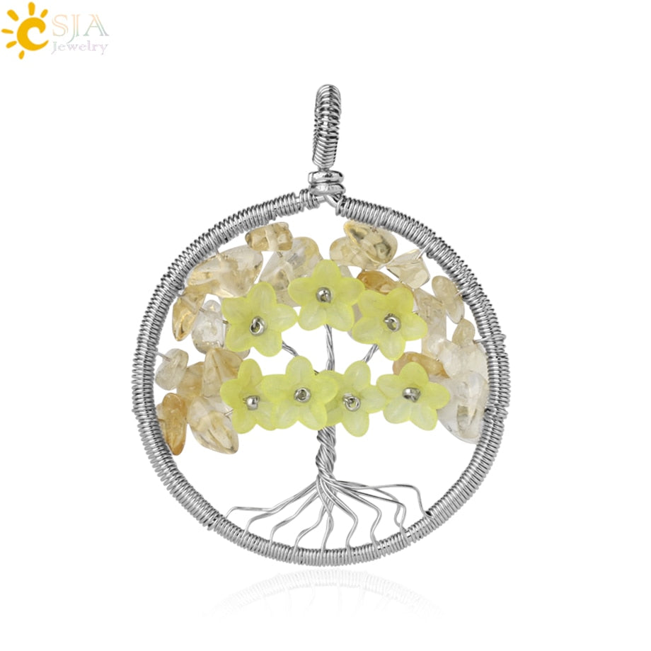 Pendentif Arbre de Vie en Pierre Naturelle