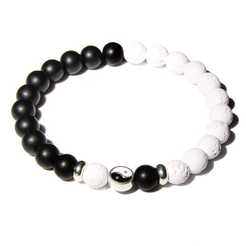 Bracelets Yin Yang Howlite et Onyx