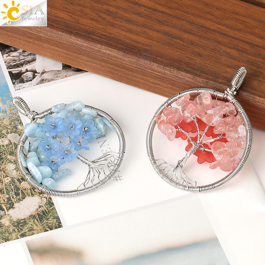 Pendentif Arbre de Vie en Pierre Naturelle