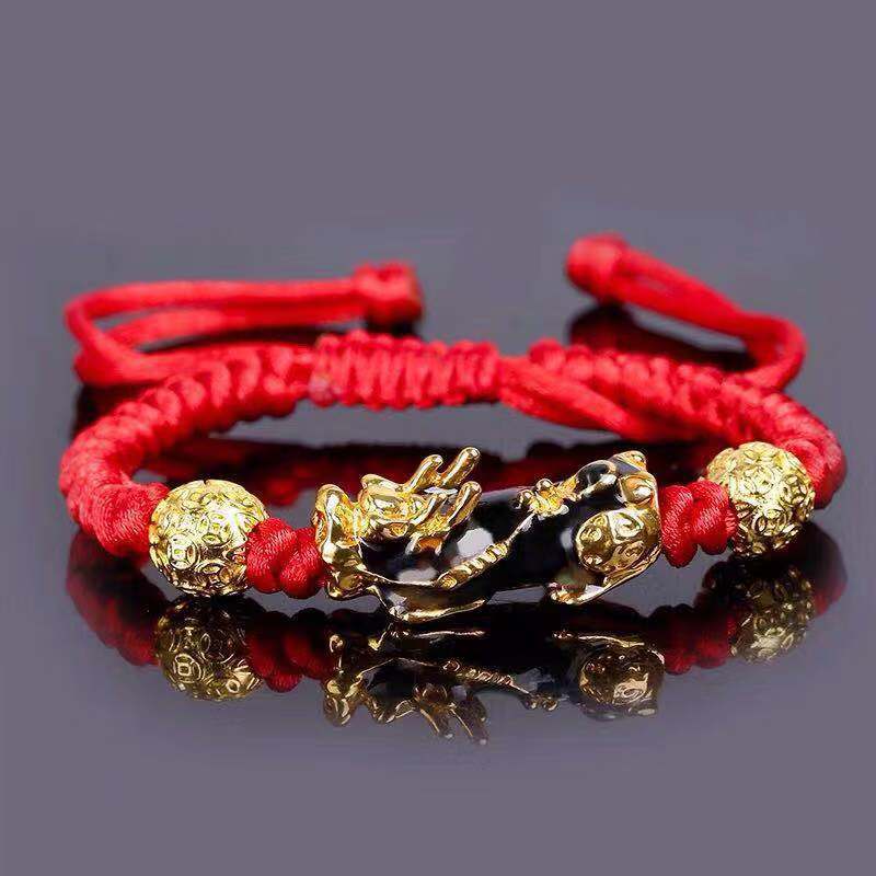 Bracelet Pixiu Porte Bonheur Chinois Obsidienne noire