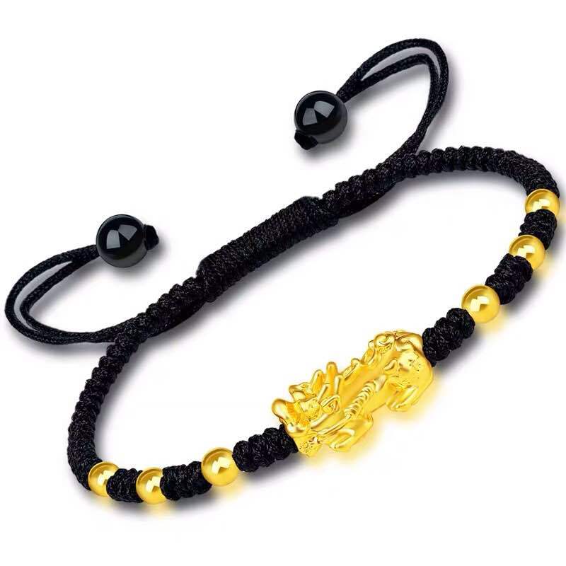 Bracelet Pixiu Porte Bonheur Chinois Obsidienne noire