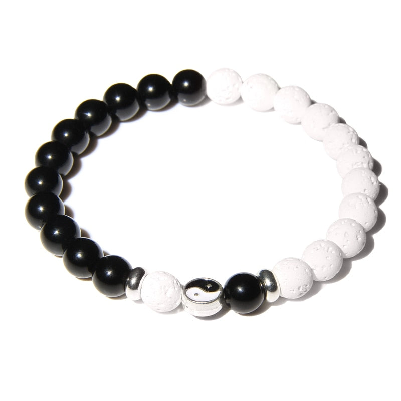 Bracelets Yin Yang Howlite et Onyx