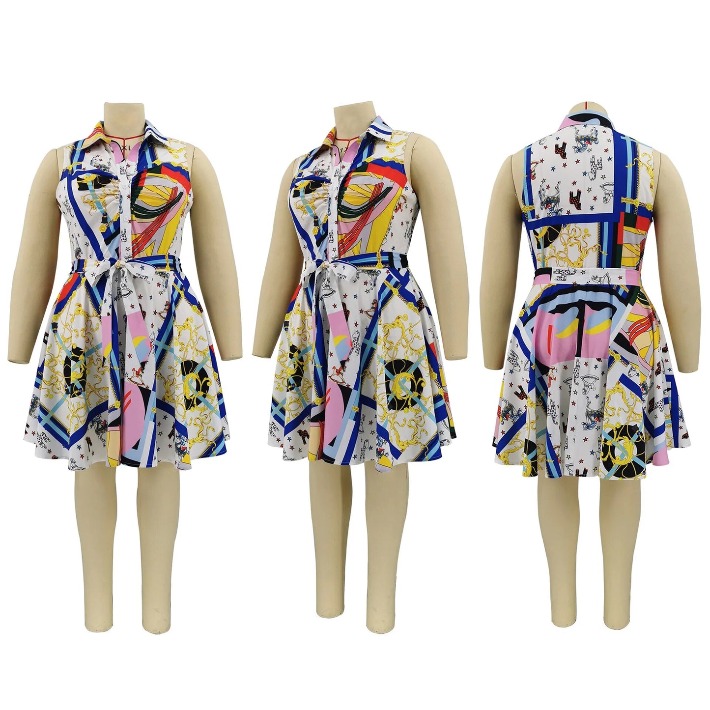 Robe Trapèze à Col en V