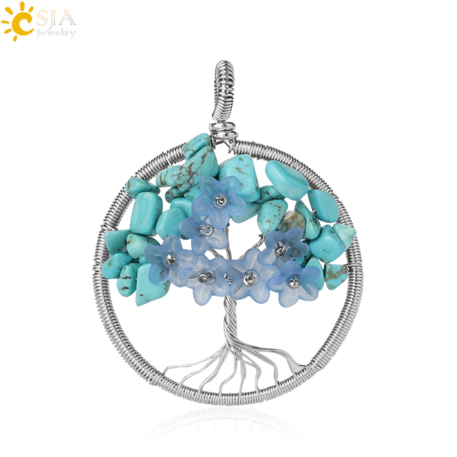 Pendentif Arbre de Vie en Pierre Naturelle