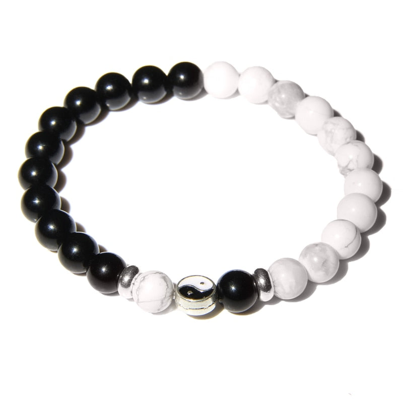 Bracelets Yin Yang Howlite et Onyx