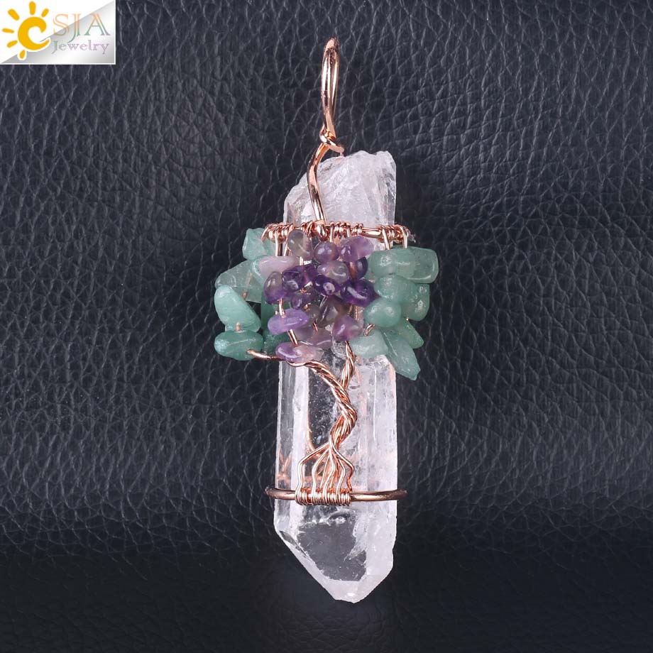 Pendule Chakra Arbre de Vie Fil Cuivre