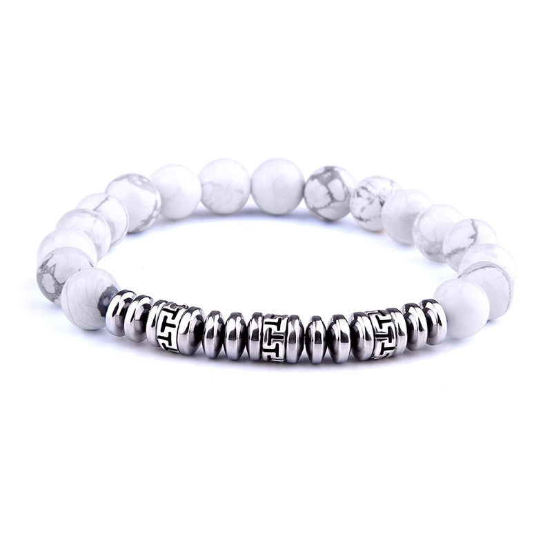 Bracelets Yin Yang Howlite et Onyx