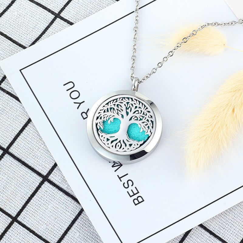 Pendentif Arbre de Vie Acier + Collier