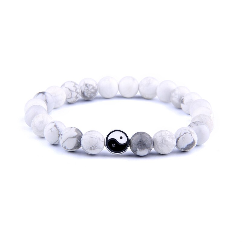 Bracelets Yin Yang Howlite et Onyx