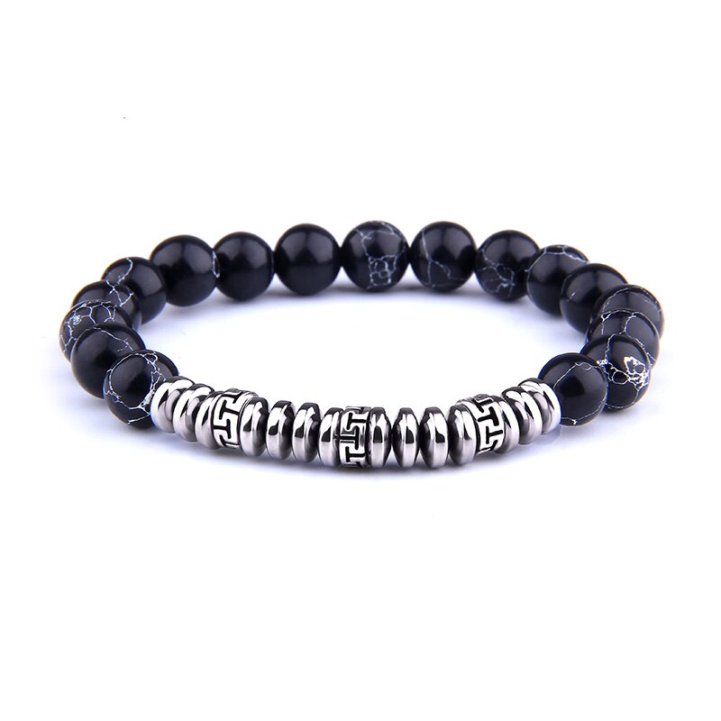 Bracelets Yin Yang Howlite et Onyx