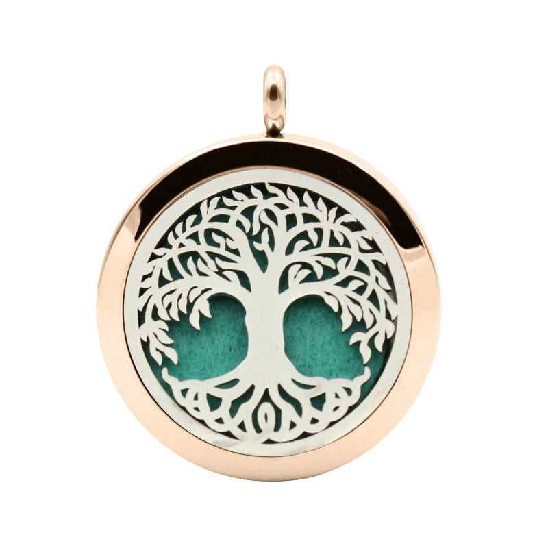 Pendentif Arbre de Vie Acier + Collier