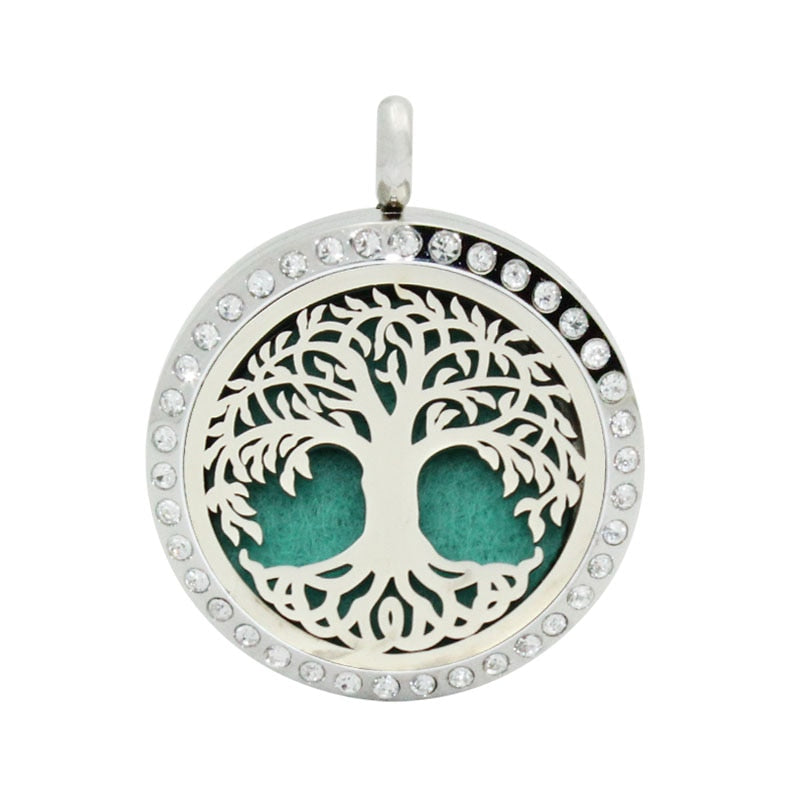 Pendentif Arbre de Vie Acier + Collier
