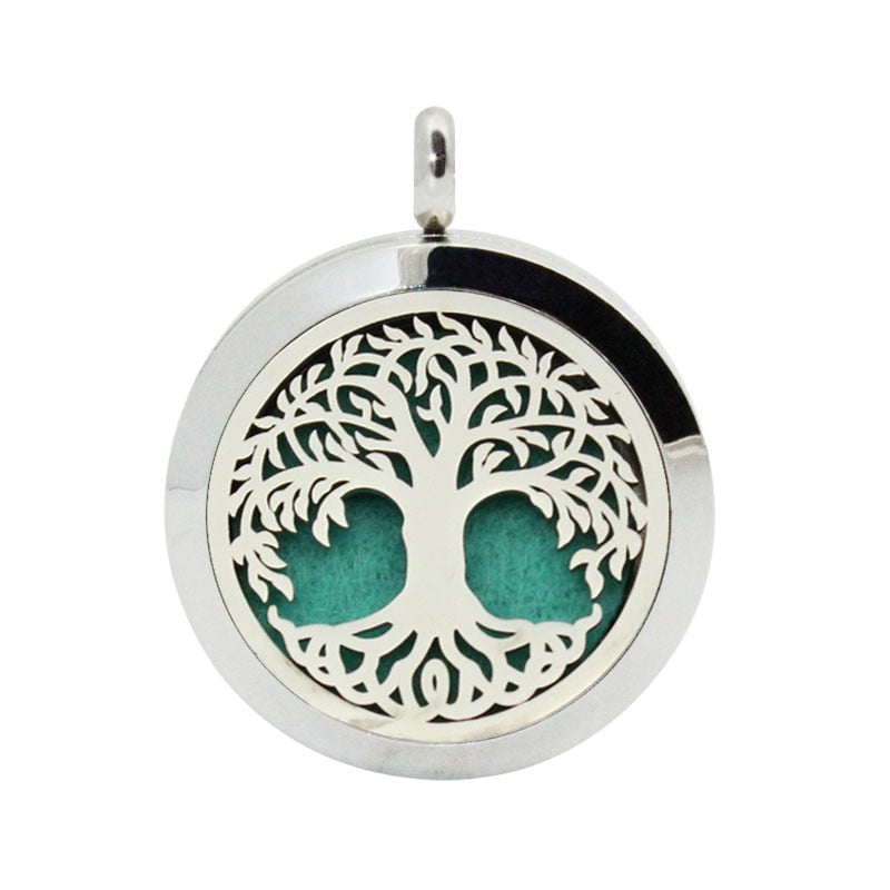 Pendentif Arbre de Vie Acier + Collier