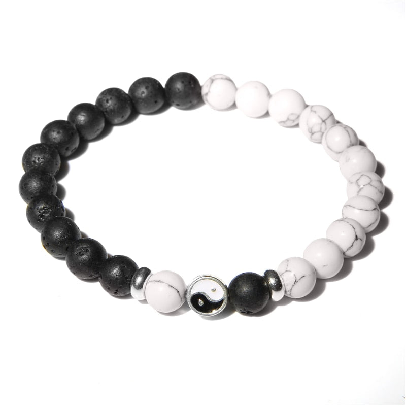 Bracelets Yin Yang Howlite et Onyx