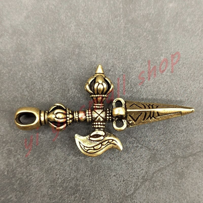 Pendentif Dague Esotérique Laiton