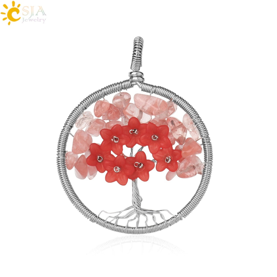 Pendentif Arbre de Vie en Pierre Naturelle
