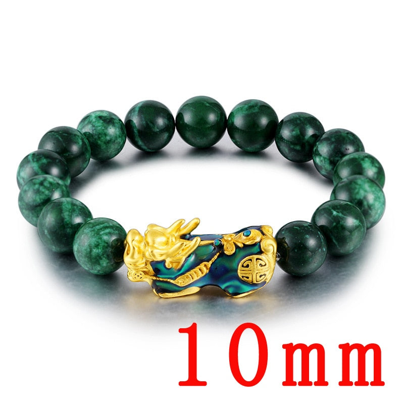 Bracelet Pixiu Porte Bonheur Chinois Obsidienne noire