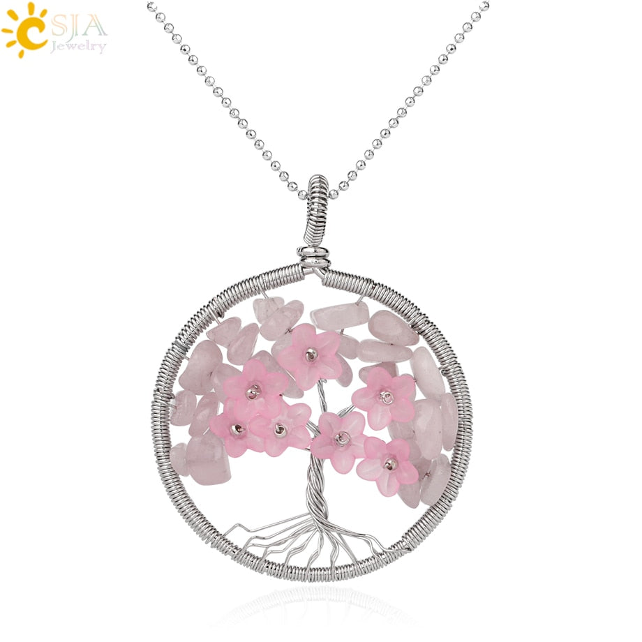 Pendentif Arbre de Vie en Pierre Naturelle