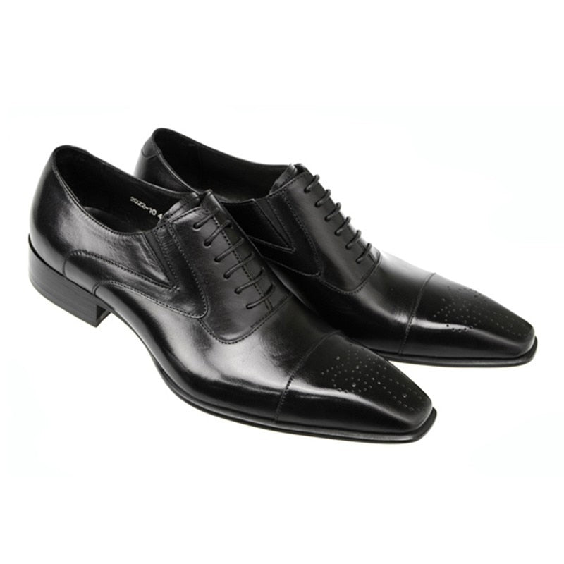 Chaussure luxe Homme Cuir bout carré