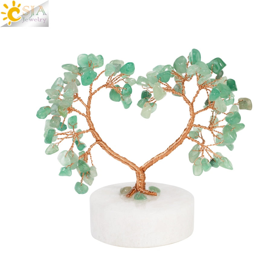 Arbre 7 Chakras à Pierres Attire Argent en Cristal Naturel