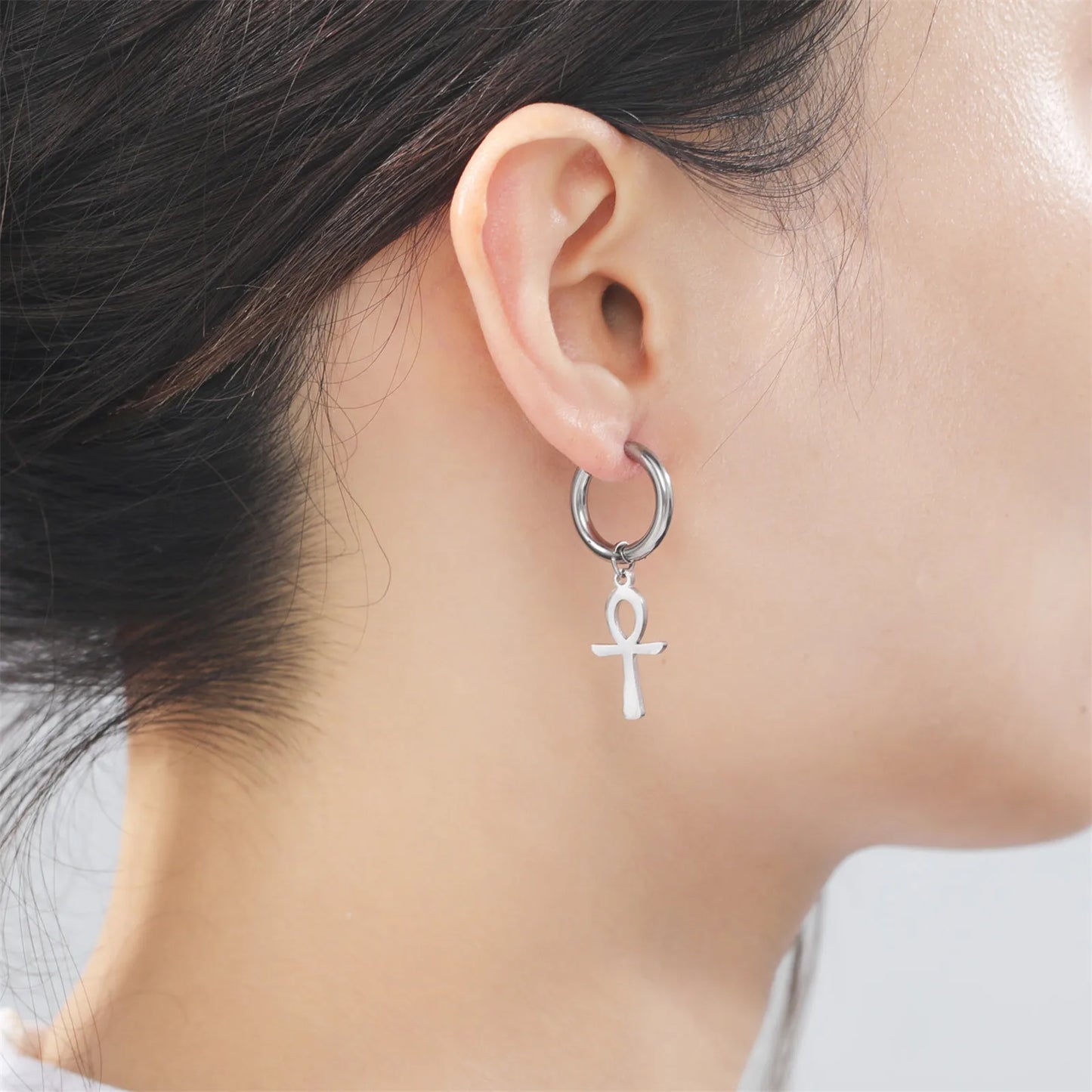 Boucle d' Oreille Croix Egypte Ankh