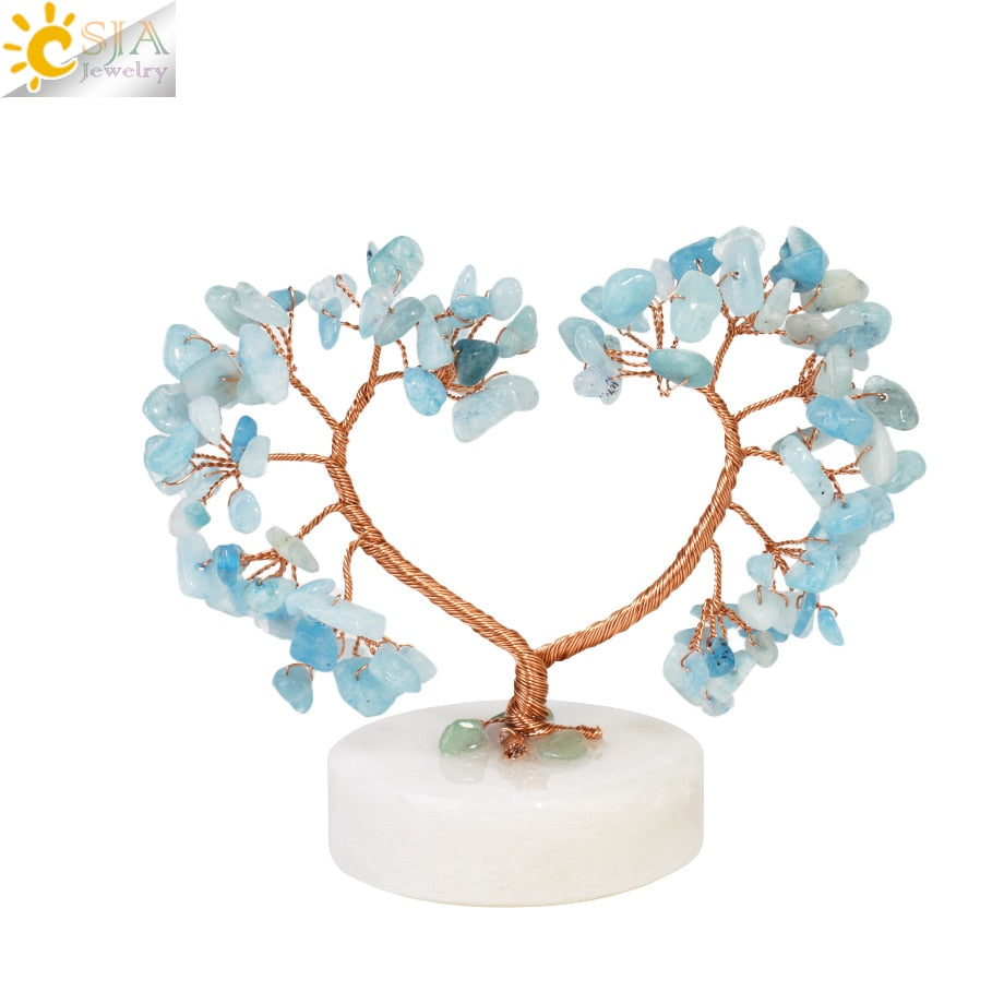 Arbre 7 Chakras à Pierres Attire Argent en Cristal Naturel