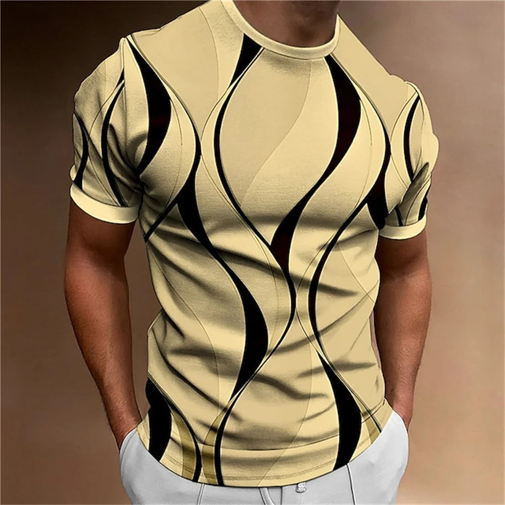 T-shirt imprimé rayé 3D