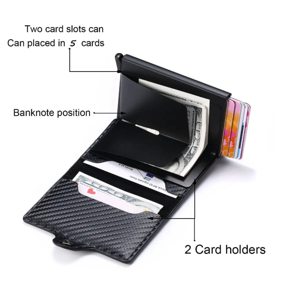 Portefeuille Homme Anti Rfid blocage protège cuir