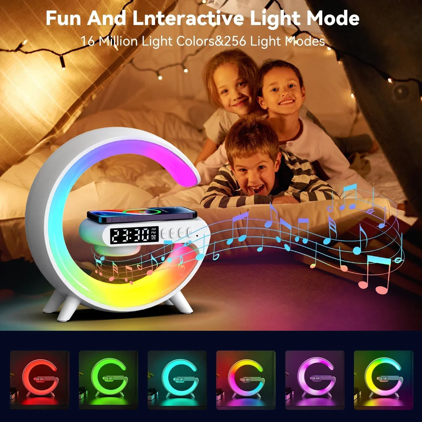 Lampe D'Ambiance Rechargeable Multifonctionnelle Haut-Parleur