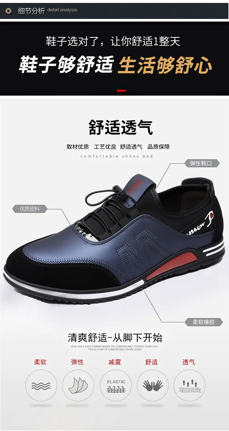 2023 New Men Casual Shoes Fashion Soft Soled Male Casual Driving Shoes Breathable Flat Lace-Up Soft Bottom Men Light Sneakers