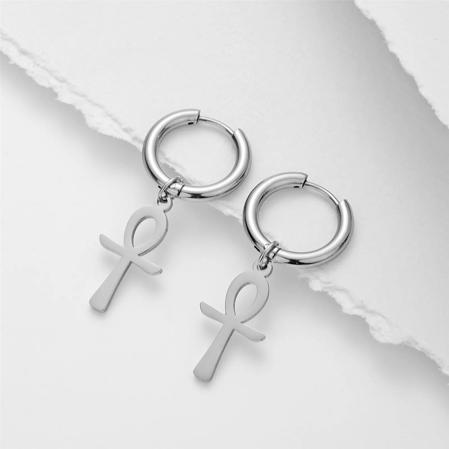 Boucle d' Oreille Croix Egypte Ankh