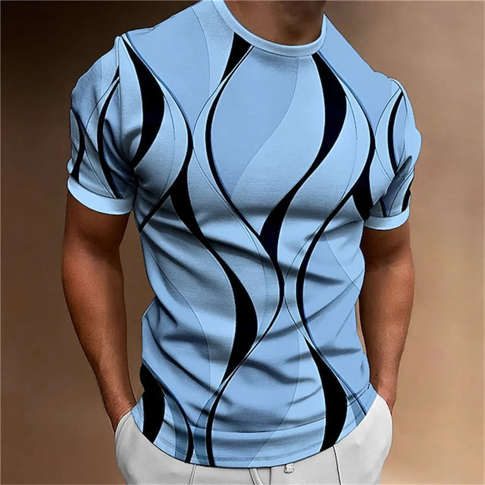 T-shirt imprimé rayé 3D