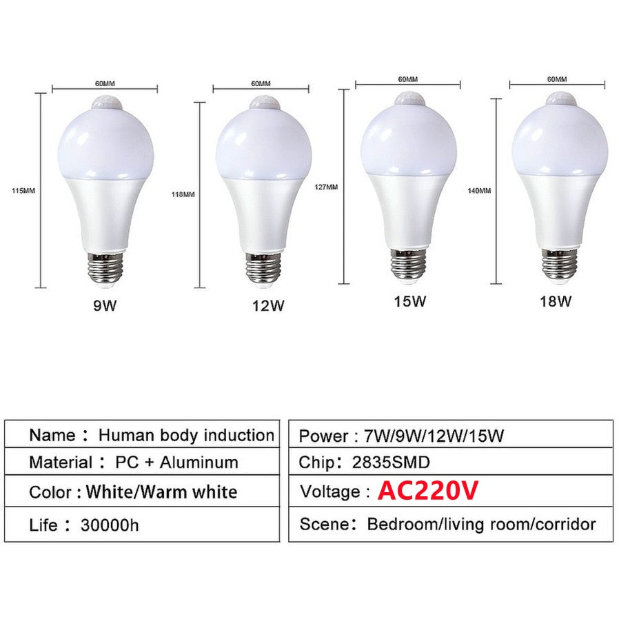 Ampoule LED à Détecteur de Mouvement