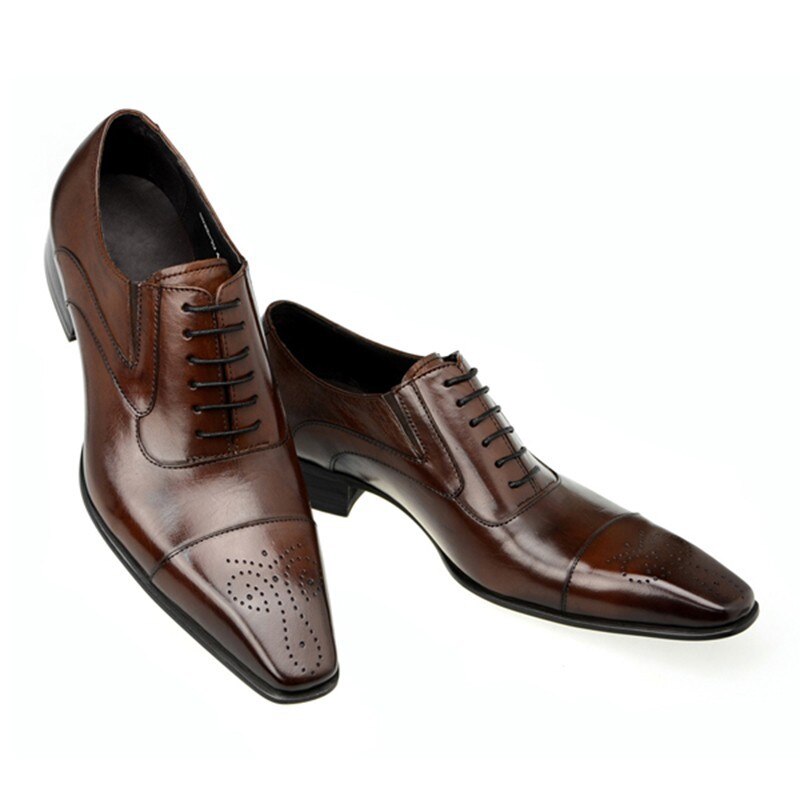 Chaussure luxe Homme Cuir bout carré