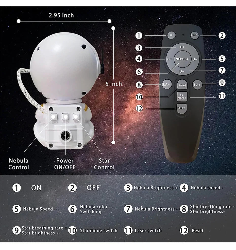 Veilleuse Astronaute Projecteur Spatial, de Galaxie