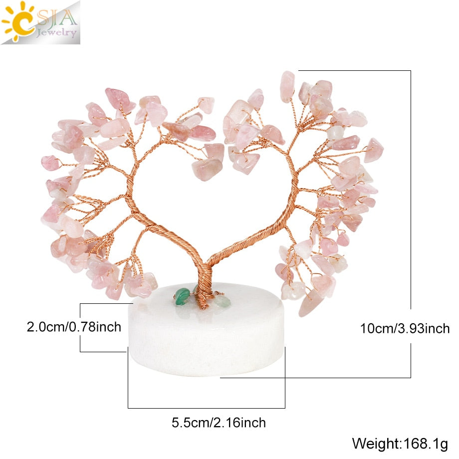 Arbre 7 Chakras à Pierres Attire Argent en Cristal Naturel